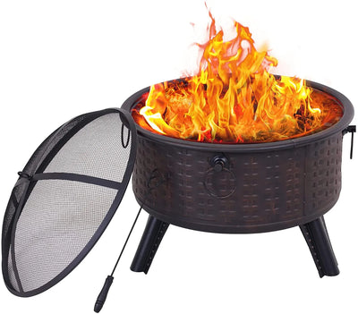 26'' Fire Pit Wood Burning Fire Pit For Outdoor - BlazeElectrics