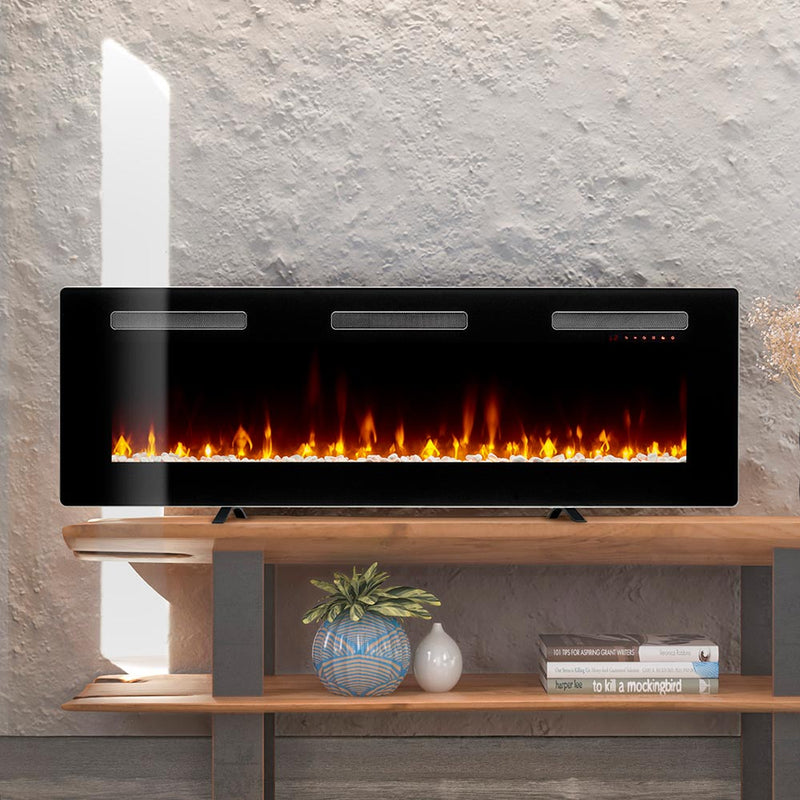 Sierra 60-In Wall Mount Electric Fireplace - BlazeElectrics