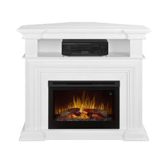 Colleen Wall or Corner Electric Fireplace Media Console in White - BlazeElectrics